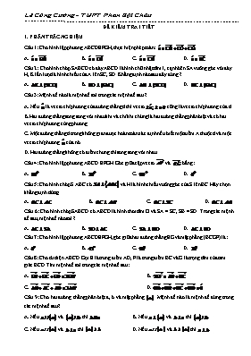 Đề kiểm tra 1 tiết Chương III - Hình học 11